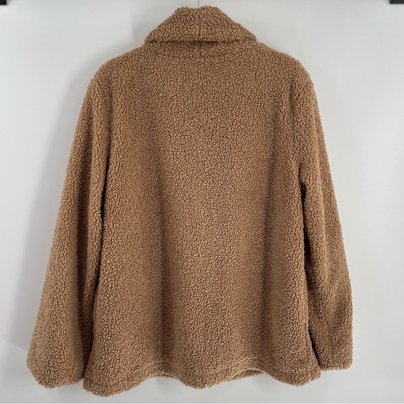 Sanctuary Faux Fur Caramel Colored Double Breasted One Snap Teddy Coat Jacket - Picture 7 of 14